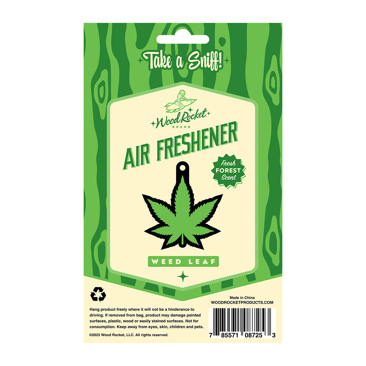 Wood Rocket Air Freshener Green Leaf