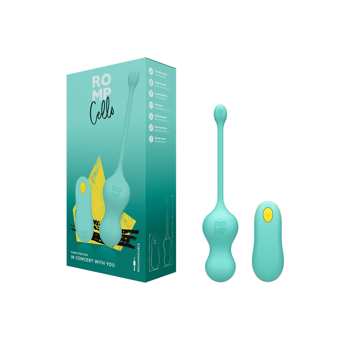 ROMP Cello Vibrating Egg - Aqua