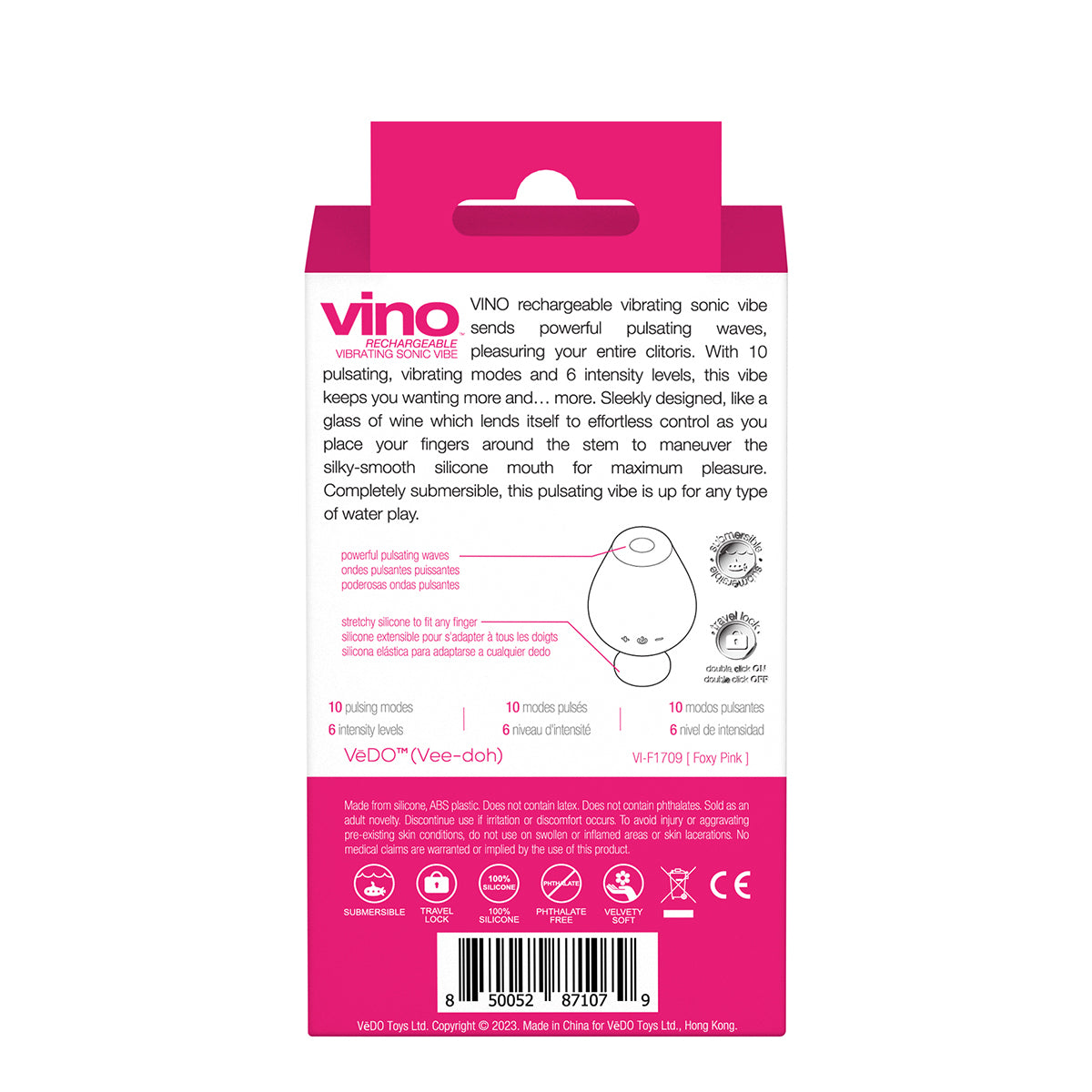 VeDO Vino Vibrating Sonic Vibe - Pink