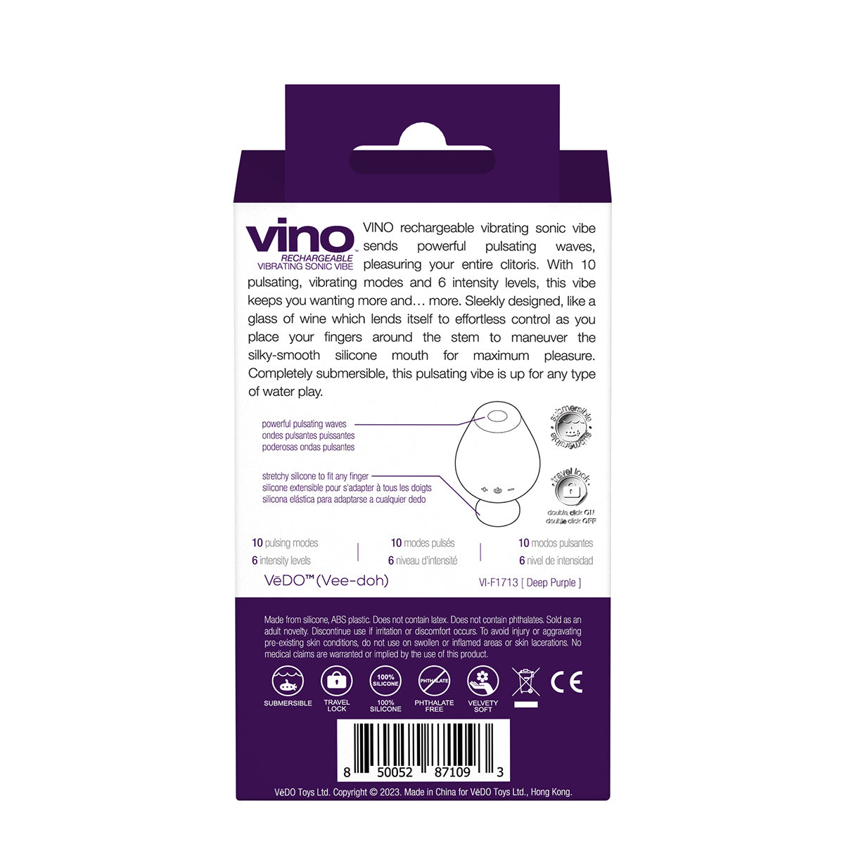 VeDO Vino Vibrating Sonic Vibe - Purple