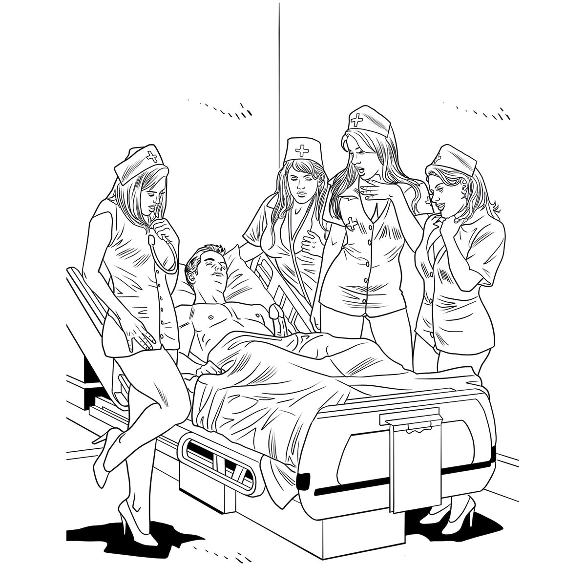 Wood Rocket XXX Nurses Coloring Book