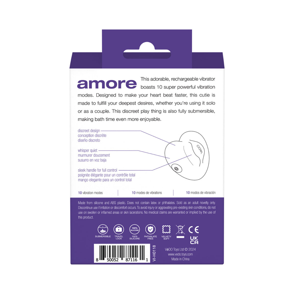 VeDO Amore Rechargeable Pleasure Vibe Purple