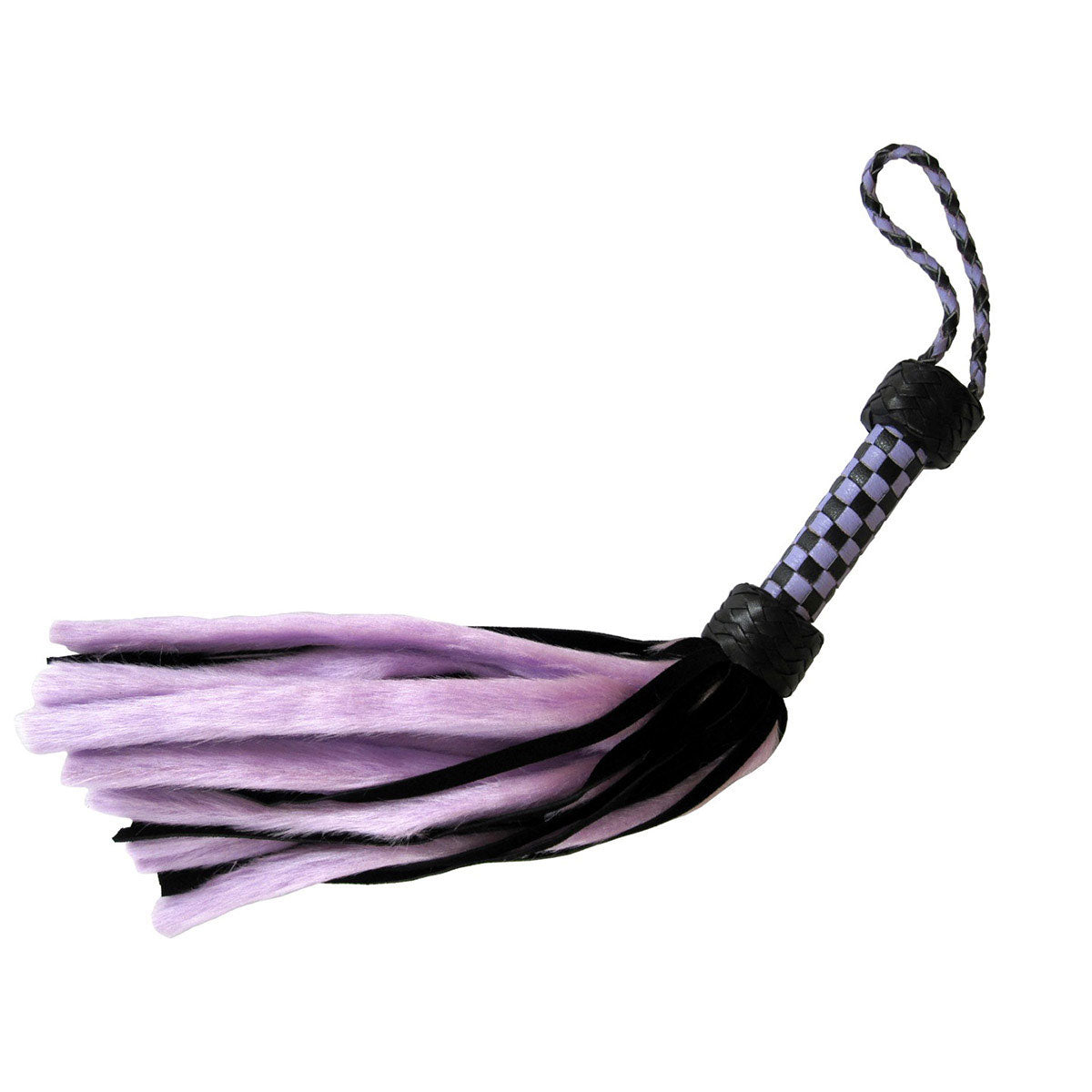 Suede and Fluff MINI Flogger - 18" - Purple/Black