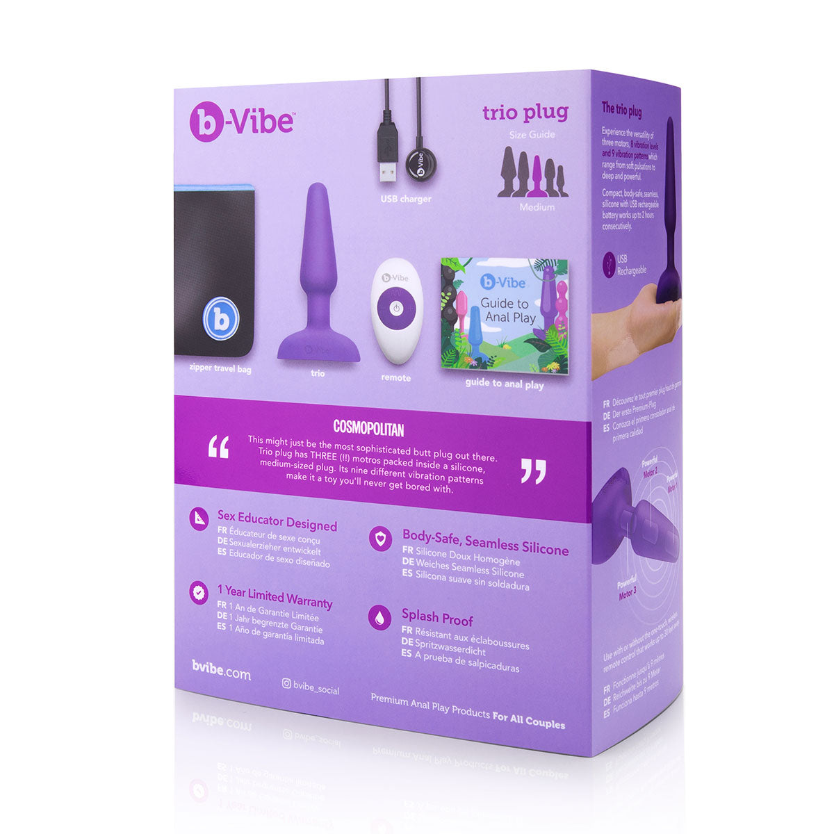 B-Vibe Trio Plug - Purple