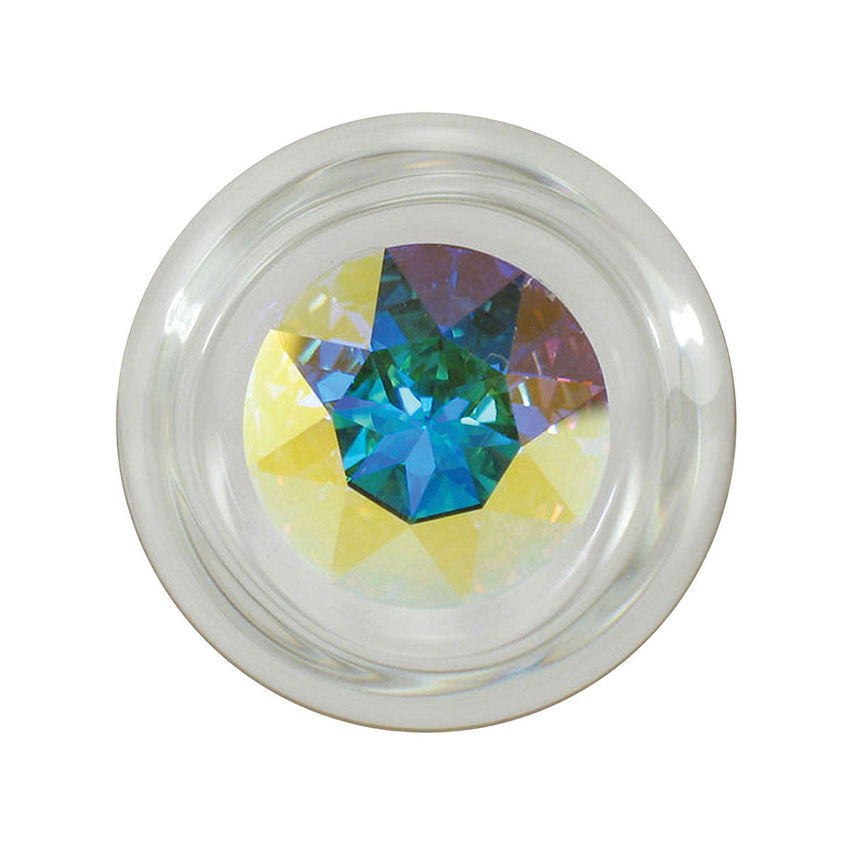 Crystal Delights Small Clear Plug  - Aurora Borealis