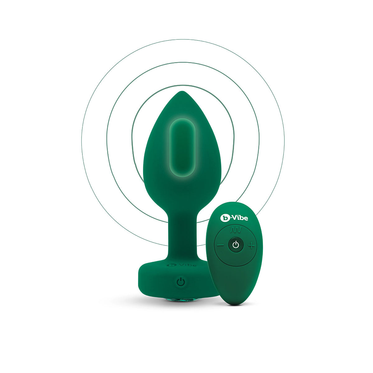 B-Vibe Vibrating Jewel Plug Medium/Large - Emerald