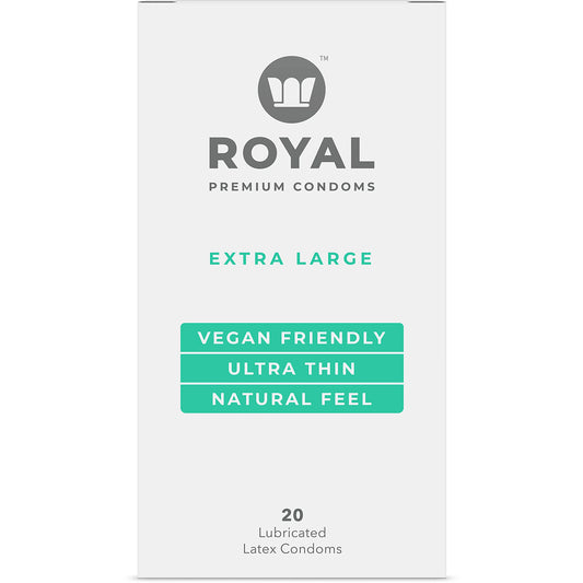 Royal Condoms XL Vegan Condoms 20pk