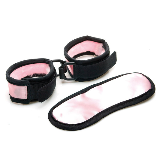 Sex Kitten Mask/Cuff Set  Pink and Black