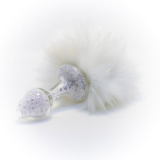 Crystal Delights Magnetic Sparkle Bunny Tail  - White