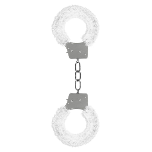 Shots Ouch! Beginner's Furry Handcuffs - White